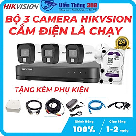 Mua Bộ Camera Quan Sát Hikvision Full HD 1080P - Đầy Đủ Phụ Kiện Lắp Đặt- Cắm Điện Là Chạy - Hàng chính hãng
