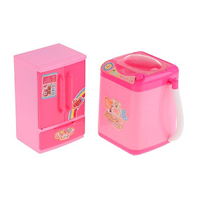 Music Refrigerator Fridgee And Washing Machine Model For Mel-Chan Dollouse Funiture Girls Playset