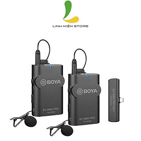 Microphone Boya BY-WM4 PRO-K6 - Micro thu âm hỗ trợ cổng cắm Type-C dùng cho điện thoại Androidd và Laptop- Hàng chính hãng