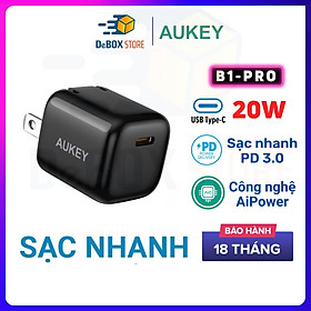 Mua Cốc Sạc Nhanh 20W Omnia Aukey PA-B1 Pro Công nghệ GAN 2 Trong 1 PD 20W + Sạc nhanh 18W - Hàng Chính Hãng