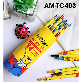 Bút sáp vặn ống 24 màu AM-TC403
