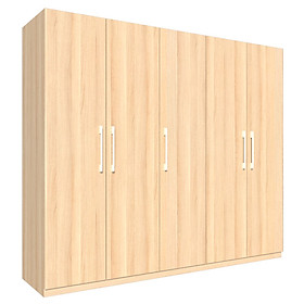 Mua Tủ quần áo gỗ MDF Tundo 5 cánh 2 ngăn màu vàng sồi 220 x 55 x 200cm