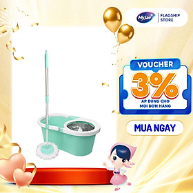 Bộ Lau Nhà MyJae Sợi Microfiber Xoay 360 Độ Thông Minh, Lau Sạch Nhanh Khô 134cm