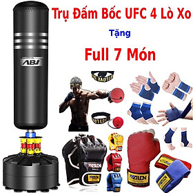 Combo bao cát trụ đấm bốc boxing tự đứng UFC + găng tay đấm bốc boxing + băng đa cuốn tay + bóng phản xạ + lót tay chân - Thiết bị đấm bốc boxing dành cho dân chuyên, phòng tập, võ đường