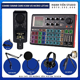 Mua trọn bộ combo micro LGT240 + sound card K3000 + full phụ kiện livestream karaoke thu âm bảo hành 12