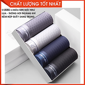 Hộp 4 chiếc quần sịp đùi nam thông hơi CAO CẤP ( TẶNG VÒNG ĐEO TAY THỜI TRANG ) KÈM HỘP