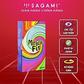 Bao cao su Sagami Miracle - Thiết kế 3D - Ôm khít - Size 49 mm - Hộp 10 chiếc