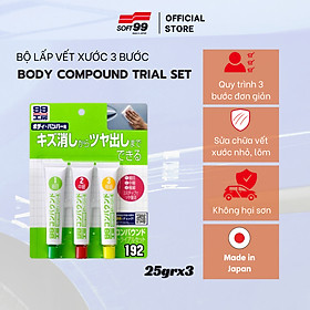 Bộ Lấp Xước Sơn Ôtô 3 Bước Dạng Kem Body Compound Trial Set (B-192) - Made In Japan - Hàng Chính Hãng