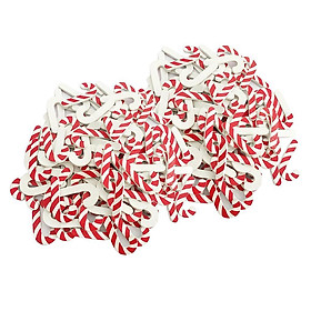 100pcs Christmas Candy Cane Wooden Plaque for Kids DIY Craft