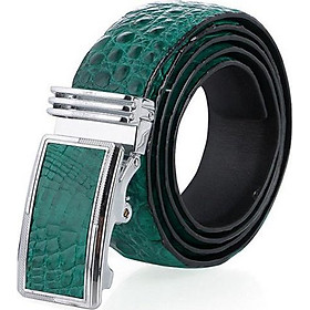 Dây nịt nam da cá sấu Huy Hoàng gai bụng màu xanh lá HT4802