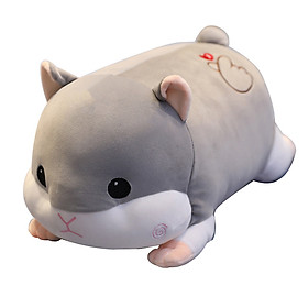 Thú bông chuột hamster má xoắn lông mịn nằm TC - NHÓC - Xám