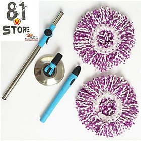 Mua (BÁN CHẠY) Cây lau nhà 360 độ mâm INOX thân lớn cứng cáp lau sạch mọi vết bẩn SP9 KLV