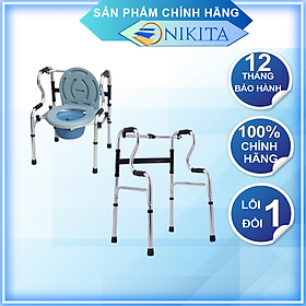 Mua Khung tập đi tích hợp ghế ngồi hoặc bô vệ sinh  tiện dụng  chắc chắn  điều chỉnh được độ cao  chính hãng Nikita