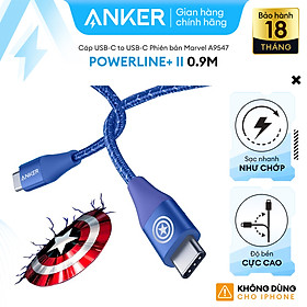 Cáp sạc ANKER PowerLine+ II USB-C to USB-C dài 0.9m - Phiên bản Marvel - A9547