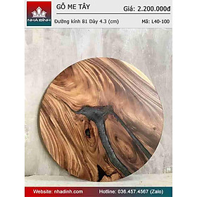 Mua Mặt Bàn Tròn Gỗ Me Tây Nguyên Khối Đường Kính 81 Dày 4 3 (cm)