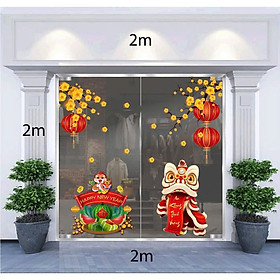 (HCM) Decal dán kinh trang trí tết xuân Bính Ngọ 4 decor văn phòng quán nhà hàng khách sạn