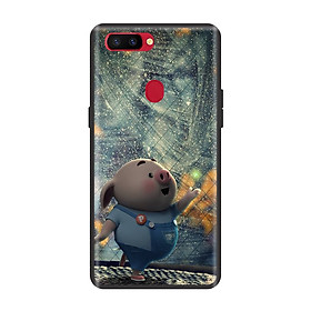 Ốp lưng TPU viền dẻo cho điện thoại OPPO R11S Hình Heo Con Chạy Bộ