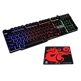 Mua  TẶNG LÓT CHUỘT  Bàn phím game giả cơ R8 1822 có đèn led 7 màu