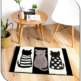 THẢM COTTON LEN MÈO ĐEN XÁM PA9218