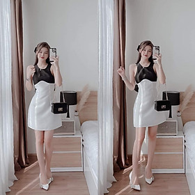 ĐẦM NƠ LƯNG PHỐI 2 MÀU CÓ MÚT XINH LUNG LINH