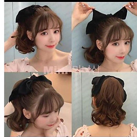 tóc cột xoăn đính nơ ngắn cho bé và người lớn cao cấp