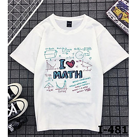 Áo Thun Tay Ngắn In I LOVE MATH I4812