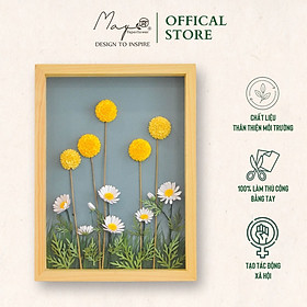 Tranh hoa giấy handmade trang trí cao cấp WILD Flower 30x40cm - Maypaperflower Hoa giấy nghệ thuật