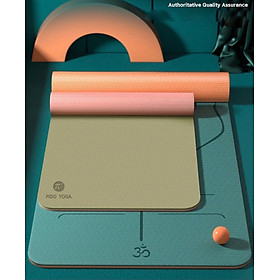 Thảm Tập Yoga Định Tuyến TPE cao cấp tặng kèm túi đựng - 2 Lớp Chống Trượt 8mm