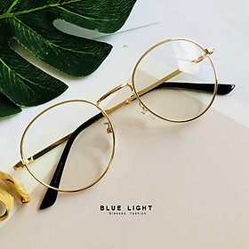 Kính Giả Cận, Gọng Kính Cận Nam Nữ Mắt Thong Tròn Gọng Vàng Không Độ Hàn Quốc - BLUE LIGHT SHOP