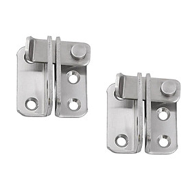 2x Stainless Steel Door Locks Gate Swivel Bolt Latch Locks + Padlock Hole
