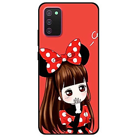 Ốp lưng dành cho Samsung Galaxy A02s mẫu Cô Gái Đầm Chấm Bi
