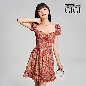 GIGI - Đầm xếp li mini tay ngắn in họa tiết hoa xinh xắn G2101D231116