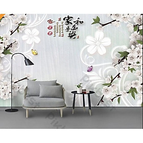 Tranh dán tường Hoa giả vẽ tay phong phú, tranh dán tường 3d hiện đại (tích hợp sẵn keo) MS1361235