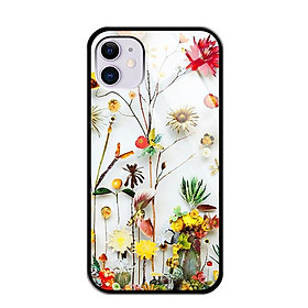 Ốp lưng kính cường lực cho điện thoại Iphone 11 - 0065 FLOWER11 - Hàng Chính Hãng