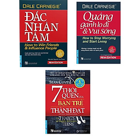 Hình ảnh Sách - Combo ba cuốn: Đắc Nhân Tâm+ 7 thói quen của bạn trẻ thành đạt+Quẳng gánh lo đi và vui sống.