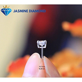 Hình ảnh Bông tai kim cương nhân tạo Moissanite bạc 925 xi bạch kim sang trọng - Mẫu số 1