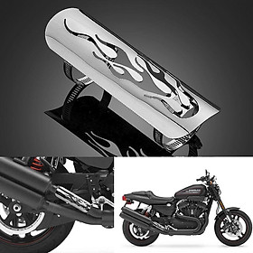 Pierced Flame Exhaust Pipe Heat Shield Cover Guard For Harley Cruise White