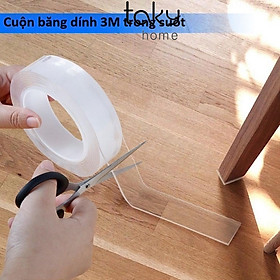 Cuộn Băng Keo Siêu Dính Đa Năng 2 Mặt Trong Suốt, Băng Dính Trong Suốt, Sử Dụng Dính Đồ Vật Trong Nhà. TakyHome 6005