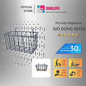 Mua Giỏ đựng Pegboard 10x20cm - Làm bằng thép que  bọc nhựa hiện đại - Phụ kiện bảng treo dụng cụ cơ khí