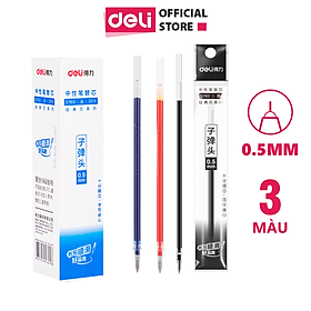 Combo 1-10-20 Ngòi Ruột Bút Bi Nước Mực Gel Deli - Mực Xanh / Đen / Đỏ - Nhiều kích cỡ - Mực đều viết trơn tru sử dụng lâu dài