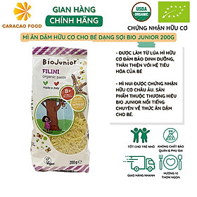 Mì ăn dặm hữu cơ cho bé dạng sợi Bio Junior 200g, Thức ăn dặm cho bé Từ 8