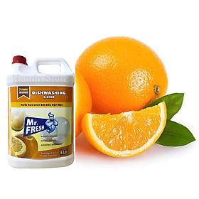 Nước rửa chén bát siêu đậm đặc Mr.fresh 5L hương cam