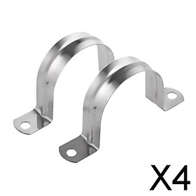 4x2 Pieces Pipe Tube Conduit Stainless Steel Hanger U Strap Clamps Clip 40mm