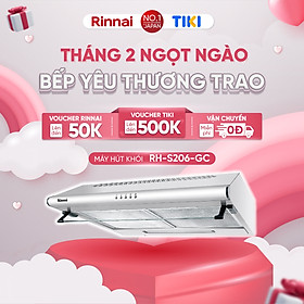 Máy hút mùi Rinnai RH-S206-GC than hoạt tính và ống thoát 250W - Hàng chính hãng.