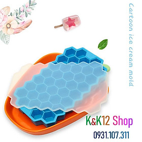 Mua Khay làm đá silicon 47 ngăn có nắp đậy. Khay và nắp đều làm từ silicon
