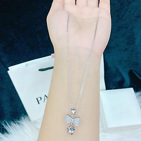 Dây chuyền mặt nơ mạ bạch kim RCLN