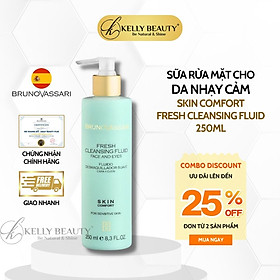 Sữa Rửa Mặt Cho Da Nhạy Cảm Skin Comfort Fresh Cleansing Fluid - Bruno Vassari | Kelly Beauty