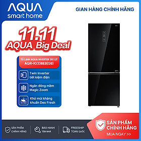 Tủ lạnh ngăn đông dưới Aqua 292 Lít AQR-IG338EB(GB) - Freeship toàn quốc - Bảo hành 2 năm - Hàng chính hãng