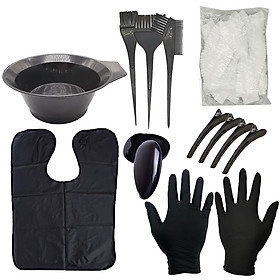 Bộ Dụng Cụ Nhuộm Tóc Gồm Tô Trộn + Cọ Nhuộm + Đồ Bọc Tai + Găng Tay Latex + Kẹp Tóc + Khăn Choàng + Mũ Tắm Dùng Một Lần