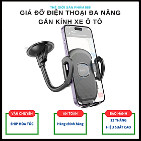 Giá đỡ điện thoại trên ô tô gắn trên kính tiện lợi đa năng H10 - hàng chính hãng